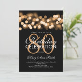 Elegante 80ste verjaardag Gouden Hollywood Glam Kaart (Staand voorkant)