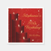 Elegante 80ste verjaardag kaarsen met sprankeling servet (Voorkant)