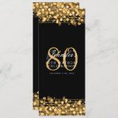 Elegante 80ste verjaardag menu Gold Kaart (Voorkant / Achterkant)