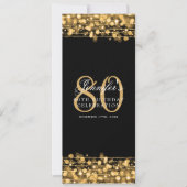 Elegante 80ste verjaardag menu Gold Kaart (Voorkant)