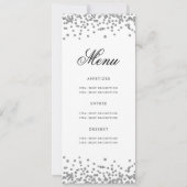 Elegante 80ste verjaardag menu Zilveren Confetti Kaart (Achterkant)