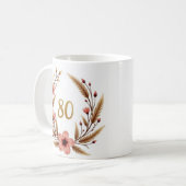 Elegante 80ste verjaardag Mok voor oma – Boho Chic (Voorkant links)