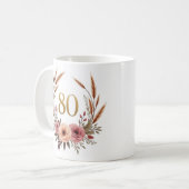 Elegante 80ste verjaardag Mok voor oma – Boho Chic (Voorkant links)