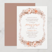 Elegante 80ste Verjaardag Party Bloemen Herfst Kaart (Voorkant / Achterkant)