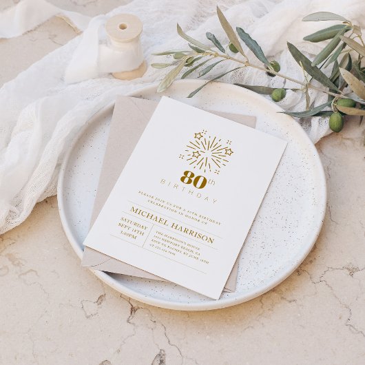 Elegante 80ste verjaardag uitnodiging elke leeftij