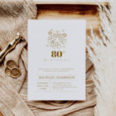 Elegante 80ste verjaardag uitnodiging elke leeftij