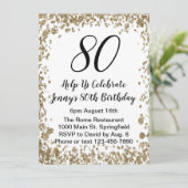 Elegante 80ste verjaardag uitnodiging voor haar in (Staand voorkant)