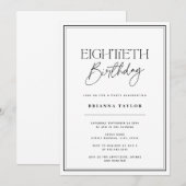 Elegante 80ste verjaardag Zwart & Wit Kaart (Voorkant / Achterkant)