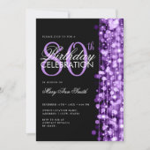 Elegante 80ste Verjaardagsfeestje Glam Sparkle Paa Kaart (Voorkant)