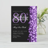 Elegante 80ste Verjaardagsfeestje Glam Sparkle Paa Kaart (Staand voorkant)