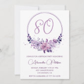 Elegante 80ste verjaardagsuitnodigingen Floral Paa Kaart (Voorkant)