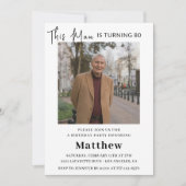 Elegante 80ste verjaardagsuitnodigingen Mannen Fot Kaart (Voorkant)