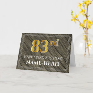 Elegante 83ste verjaardag: Faux hout, Faux Gold lo Kaart