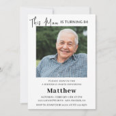 Elegante 84e verjaardagsuitnodigingen Mannen Foto Kaart (Voorkant)