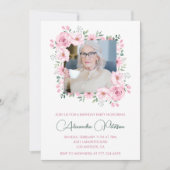 Elegante 85e verjaardag uitnodigingen Foto Boho (Voorkant)