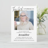 Elegante 85e verjaardag uitnodigingen Foto Modern (Staand voorkant)