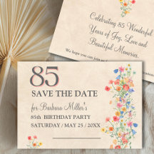 Elegante 85e verjaardag - Wildflower Design 85 Jaa