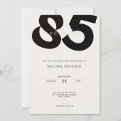 Elegante 85e verjaardagsuitnodiging - Minimale sti Kaart (Voorkant)