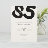 Elegante 85e verjaardagsuitnodiging - Minimale sti Kaart (Staand voorkant)