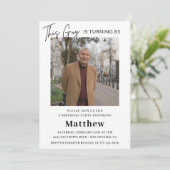 Elegante 85e verjaardagsuitnodigingen Mannen Foto Kaart (Staand voorkant)