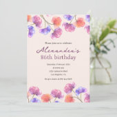 Elegante 86e verjaardagsuitnodigingen Boho Bloem C Kaart (Staand voorkant)