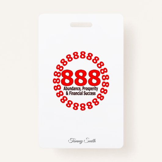 Elegante 888 Angel Nummer Uitnodiging Kaart Badge (Voorkant)