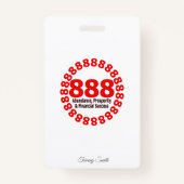 Elegante 888 Angel Nummer Uitnodiging Kaart Badge (Achterkant)