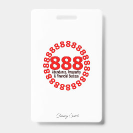 Elegante 888 engelennummer uitnodigingskaart badge
