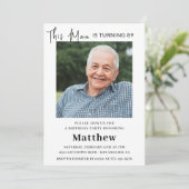 Elegante 89e verjaardagsuitnodigingen Mannen Foto Kaart (Staand voorkant)