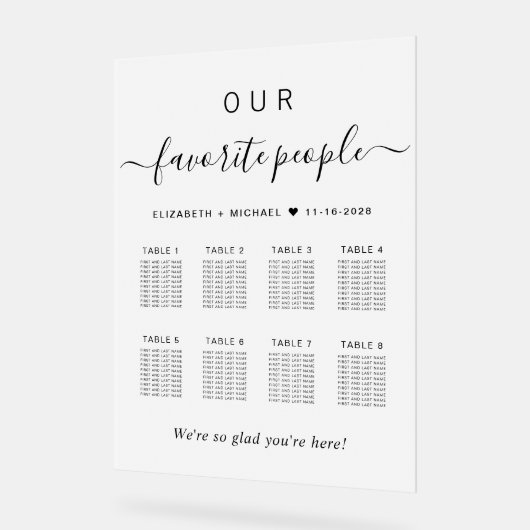 Elegante 8 Tafel Trouwstoel Frosted Acryl Bord (Hoek)