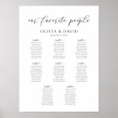 Elegante 8 Tafels Onze favoriete Mensen Zittabel Poster (Voorkant)