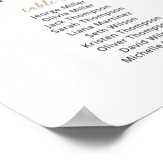 Elegante 8 tafels Vind uw zitplaatskaart Poster (Hoek)