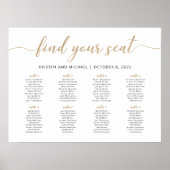 Elegante 8 tafels Vind uw zitplaatskaart Poster (Voorkant)