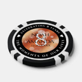 Elegante 8e Bronzen Bruiloft Jubileum Poker Chip (Enkel)