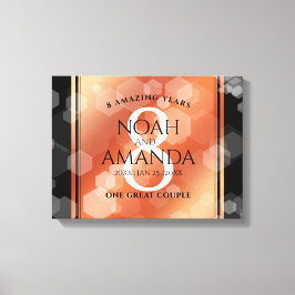 Elegante 8e bronzen huwelijksjubileumviering canvas afdruk
