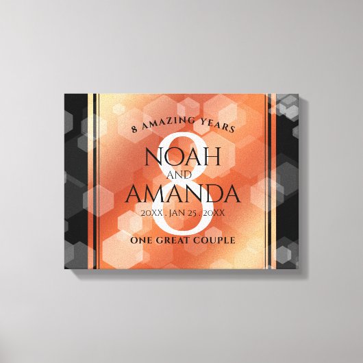 Elegante 8e bronzen huwelijksjubileumviering canvas afdruk (Voorkant)