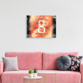 Elegante 8e bronzen huwelijksjubileumviering canvas afdruk (Insitu (Woonkamer))