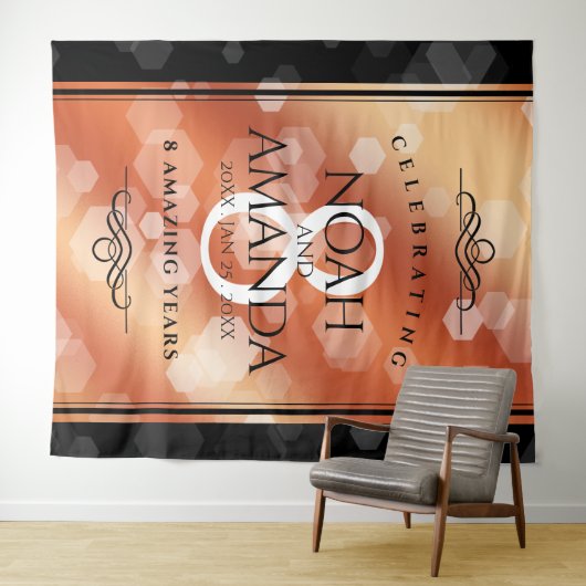 Elegante 8e bronzen huwelijksjubileumviering wandkleed (In Situ (horizontaal))