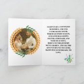 Elegante 8e Jubilea Kaart met gouden hartringen (Binnen)