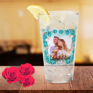 Elegante 8e trouwjubileum foto koppel glas