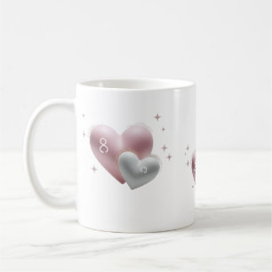 Elegante 8e verjaardag Big Little Hearts Klassiek Koffiemok