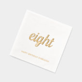 Elegante 8e Verjaardag Modern Gold Foil servetten (Links)
