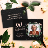 Elegante 90 en Fabulous Bloem 90ste Verjaardag Fot Kaart