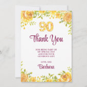 Elegante 90e Bedankt – Yellow Roses 90 jaar (Voorkant)