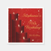 Elegante 90e verjaardag kaarsen met sprankeling servetten (Voorkant)