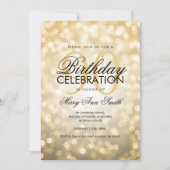 Elegante 90e verjaardag Party Gold Glitter Lights Kaart (Voorkant)