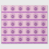 Elegante 90e verjaardag Roze glitter met strepen Cadeaupapier (Vlak)