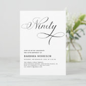 Elegante 90ste script minimalistische verjaardag kaart (Staand voorkant)