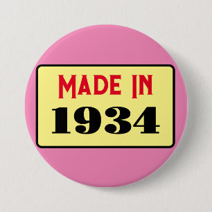 Elegante 90ste verjaardag Geboren in 1935 Ronde Button 7,6 Cm