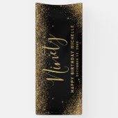 Elegante 90ste verjaardag Gouden Glitter Sparkle N Spandoek (Verticaal)